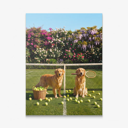 Puppy Tennis wall art canvas print