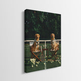 Side profile of the Puppy Tennis Relax gallery-wrapped canvas edge