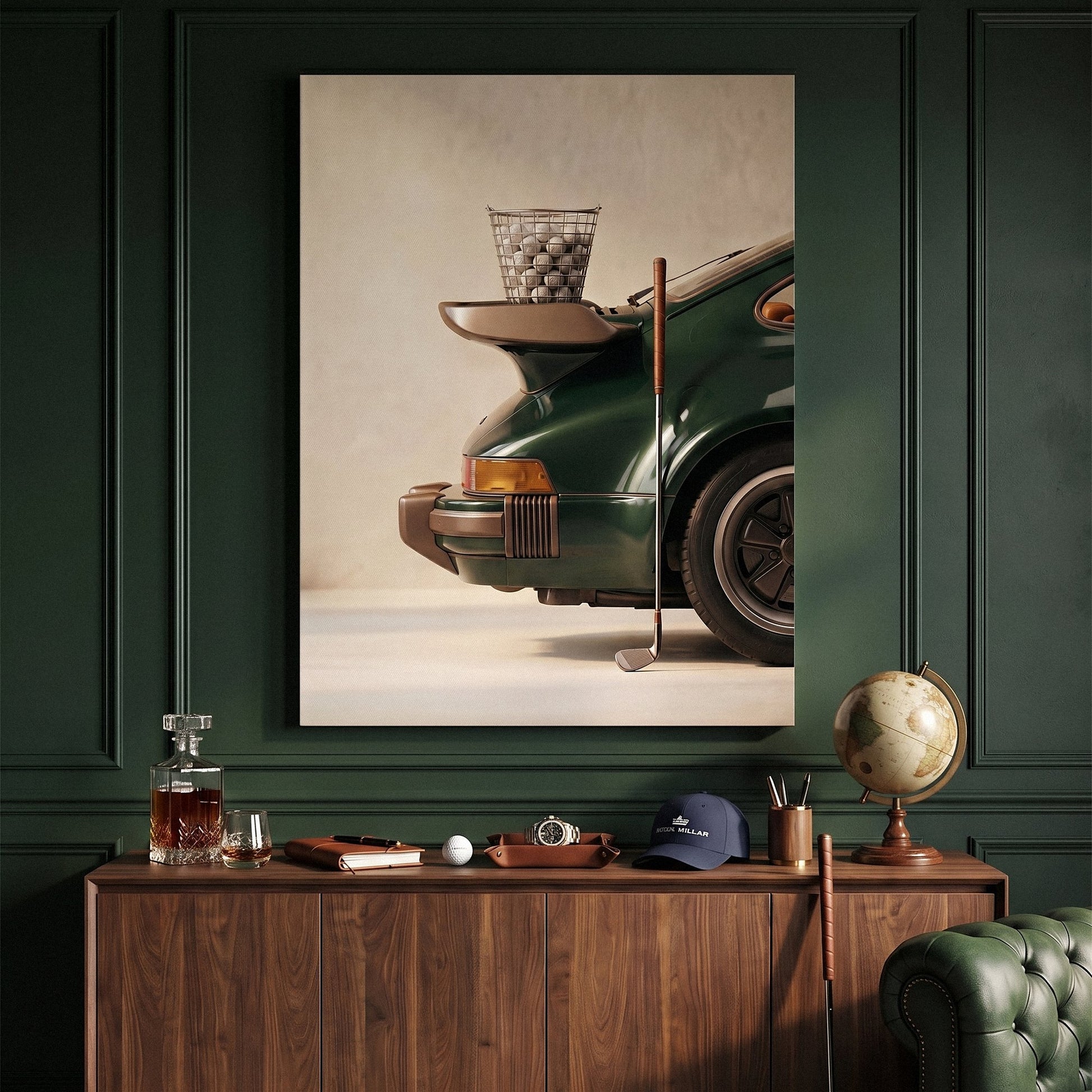 Range Spoiler golf wall art canvas in a modern room