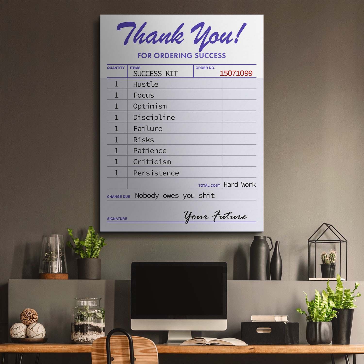 Receipt For Success canvas art