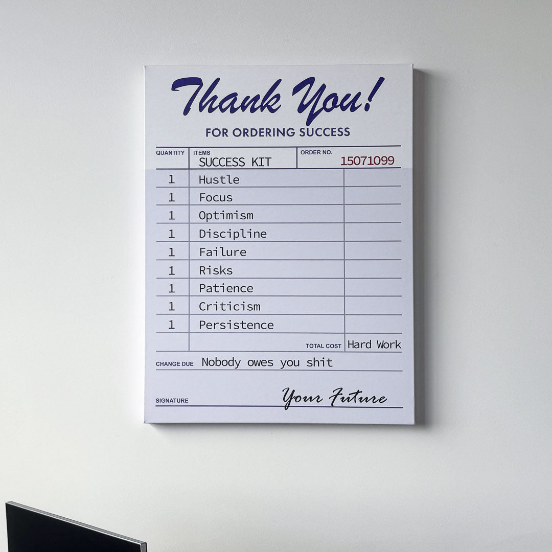 Receipt For Success canvas art