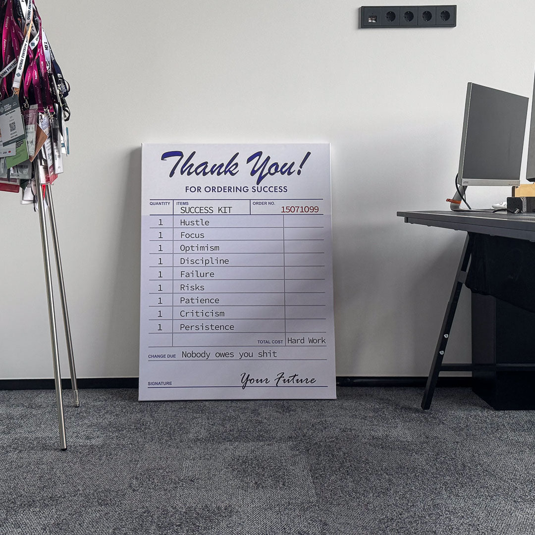 Receipt For Success canvas art