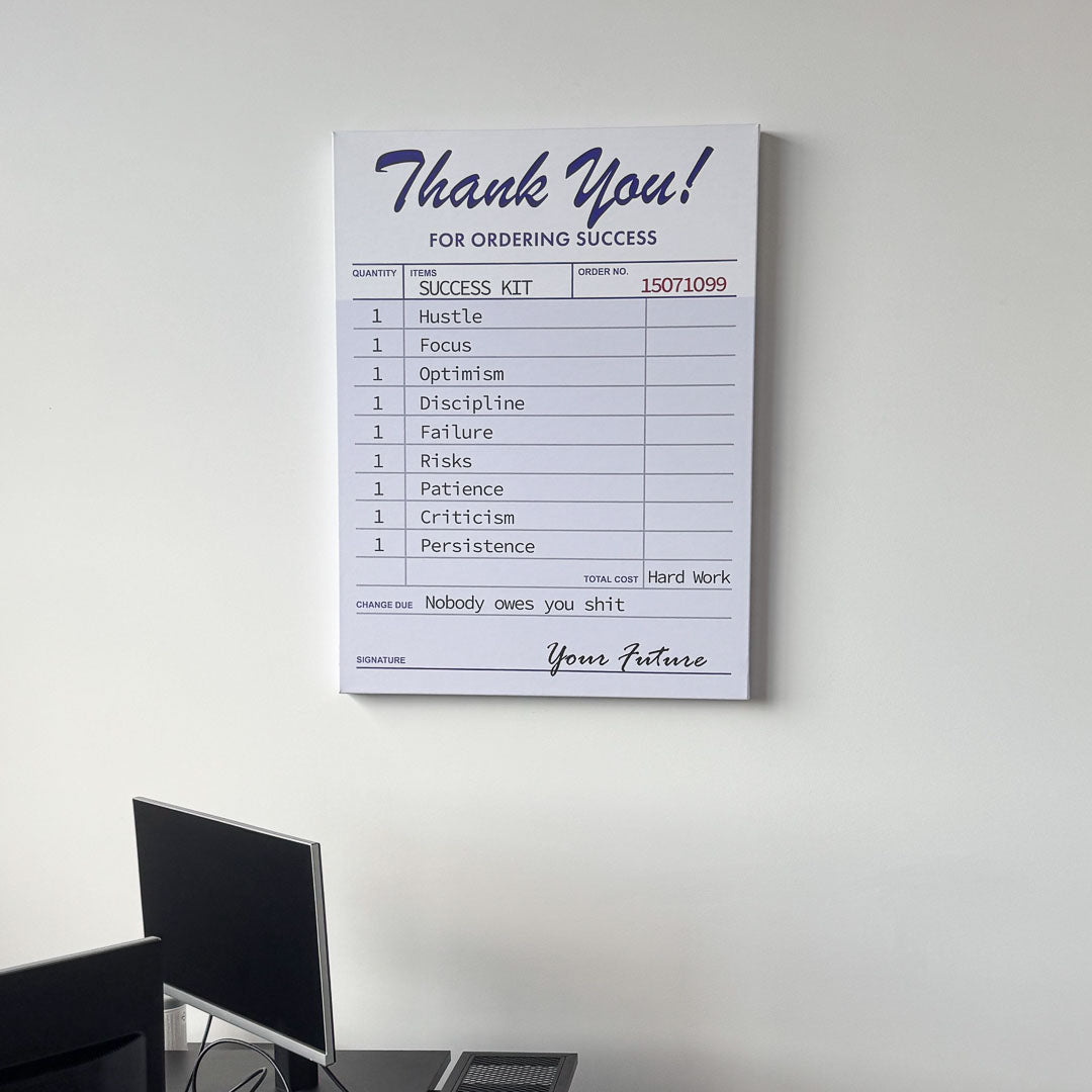 Receipt For Success canvas art