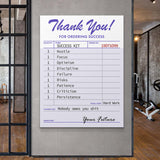 Receipt For Success canvas wall art