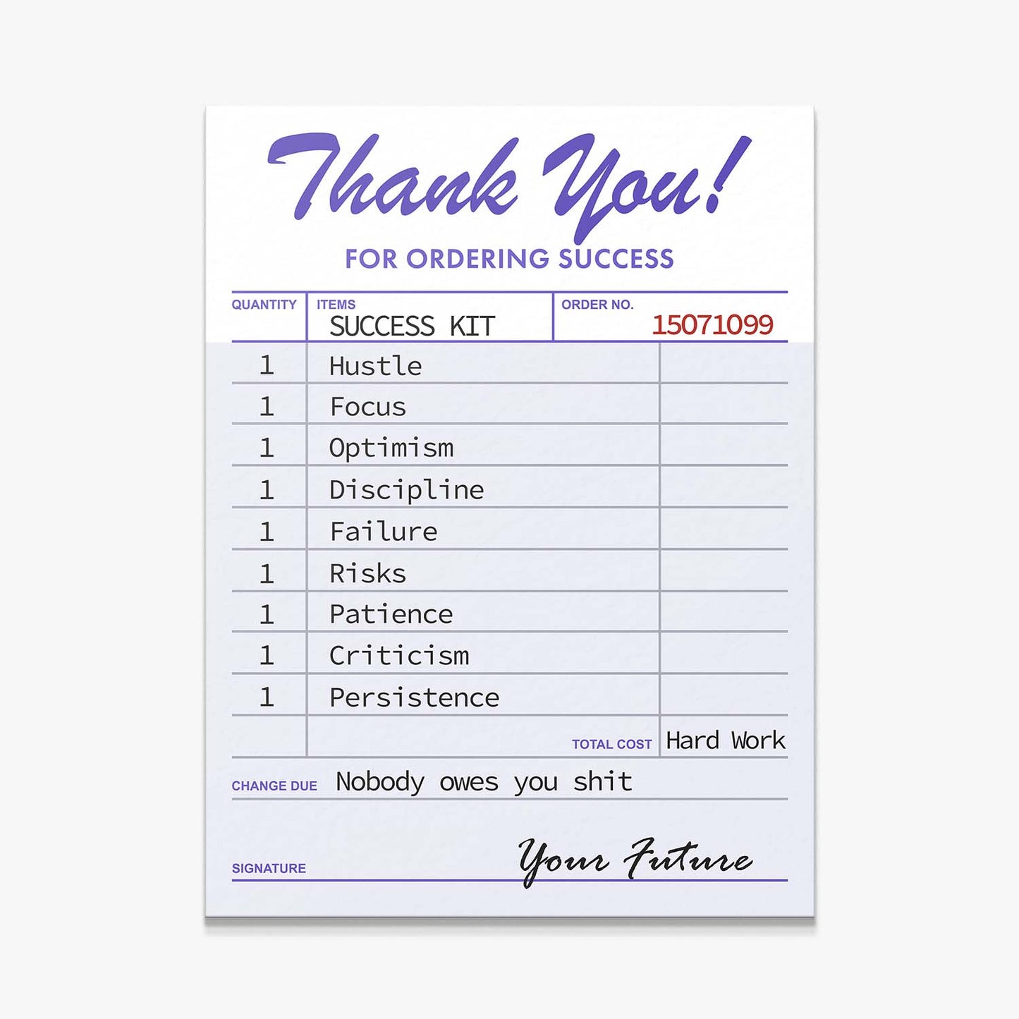 Receipt For Success canvas art