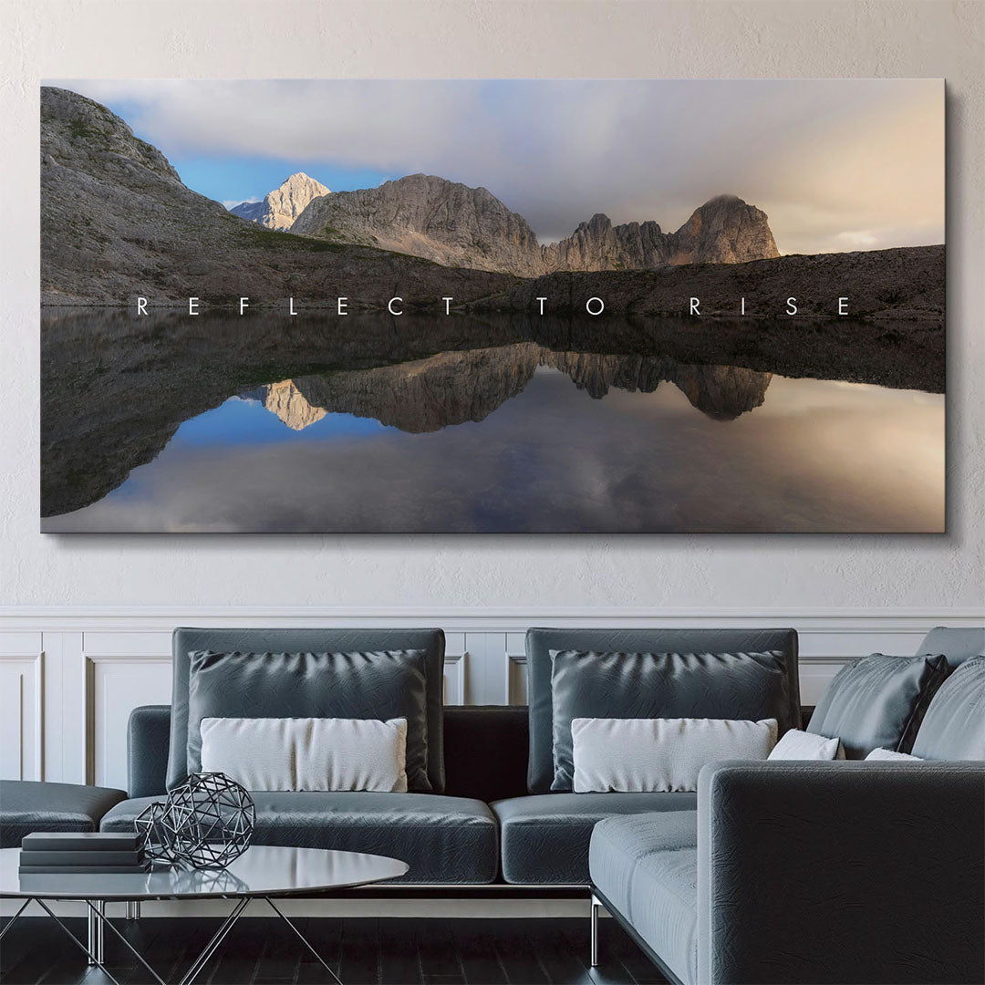 Reflect to Rise motivational canvas wall art