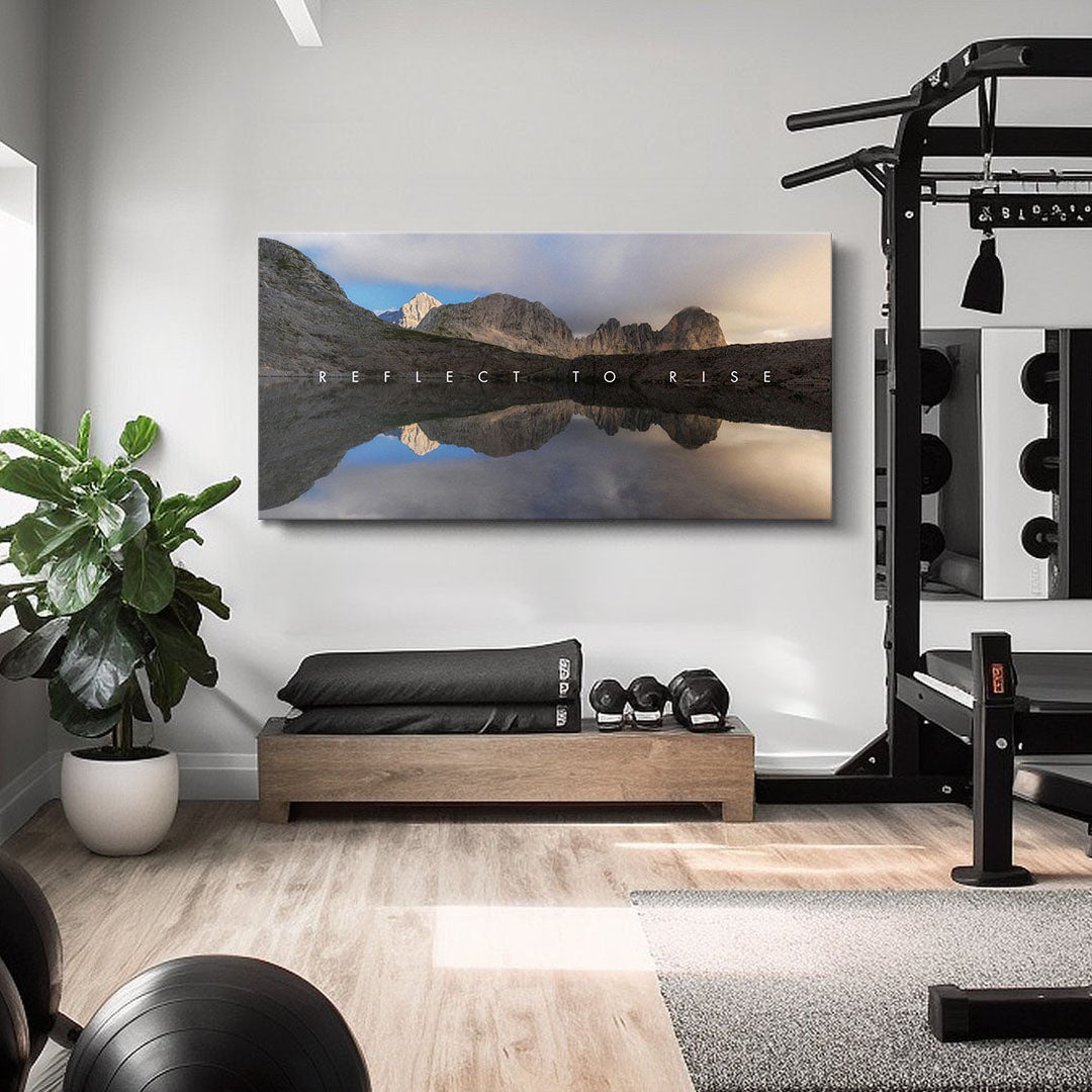 Reflect to Rise motivational canvas wall art