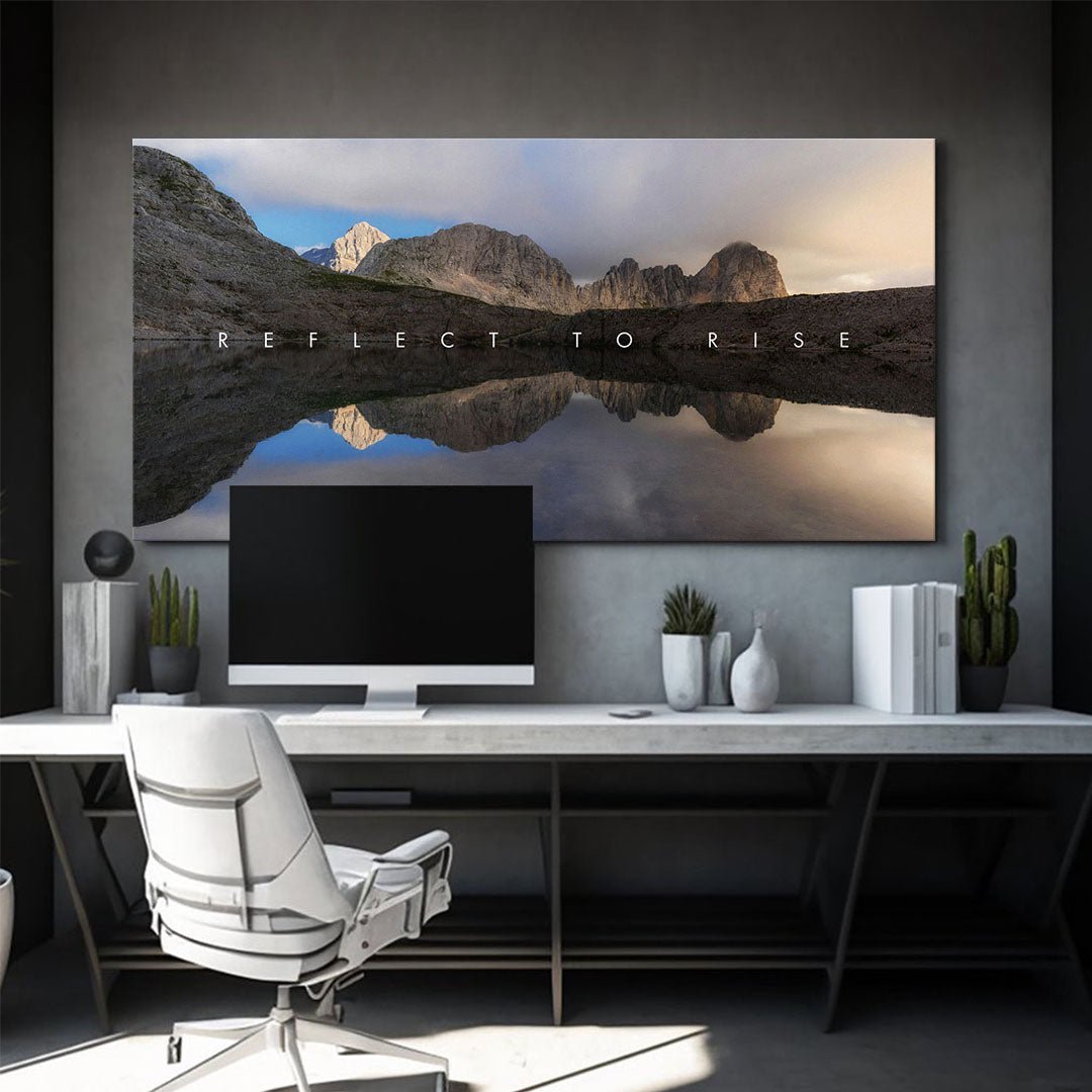 Reflect to Rise motivational canvas wall art