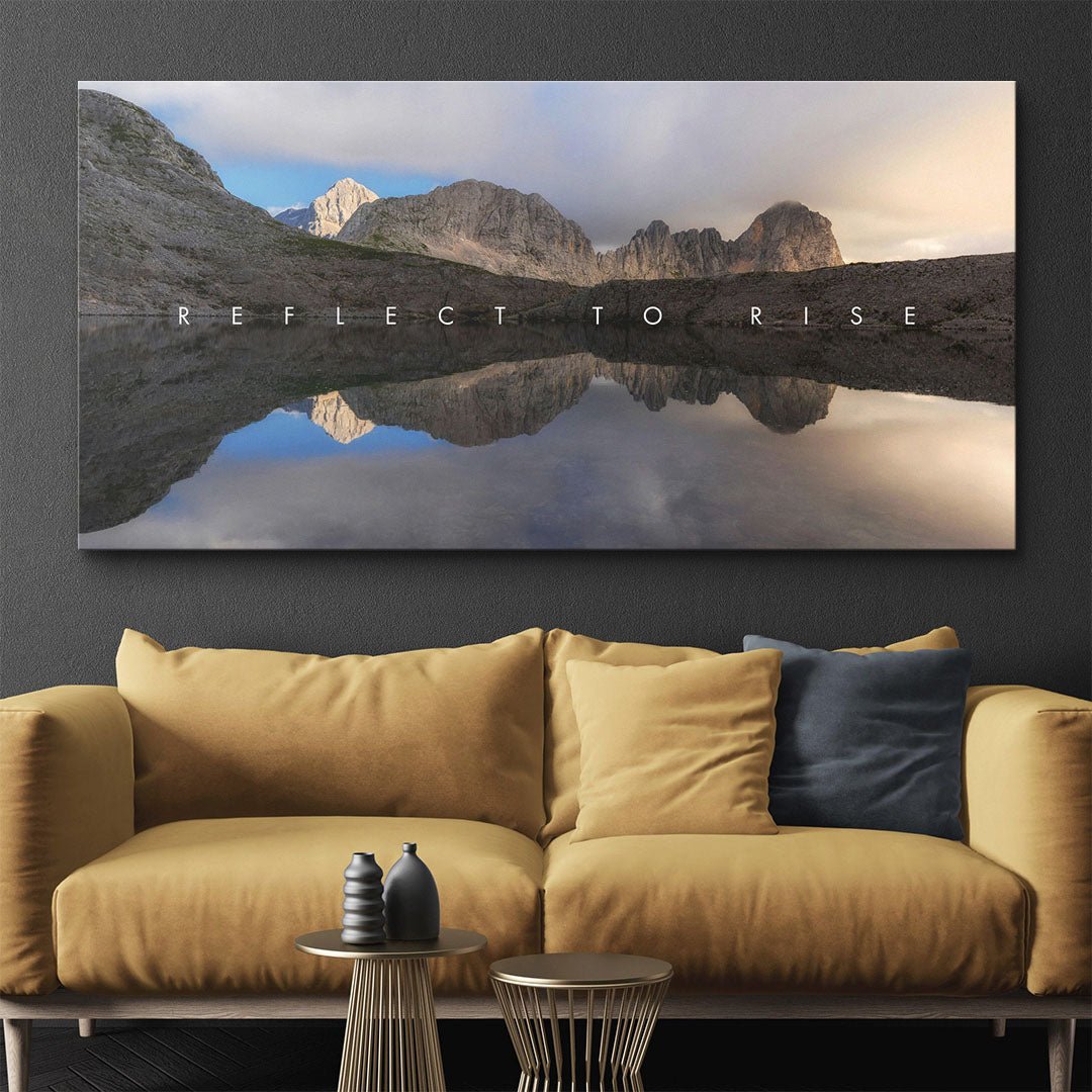 Reflect to Rise motivational canvas wall art