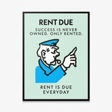 Rent Due canvas wall art