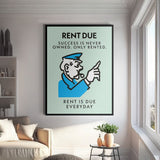 Rent Due canvas wall art