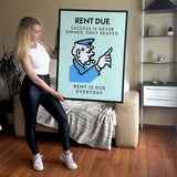 Rent Due canvas wall art