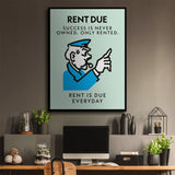 Rent Due canvas wall art