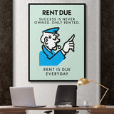 Rent Due canvas wall art