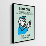 Rent Due canvas wall art