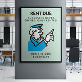 Rent Due canvas wall art