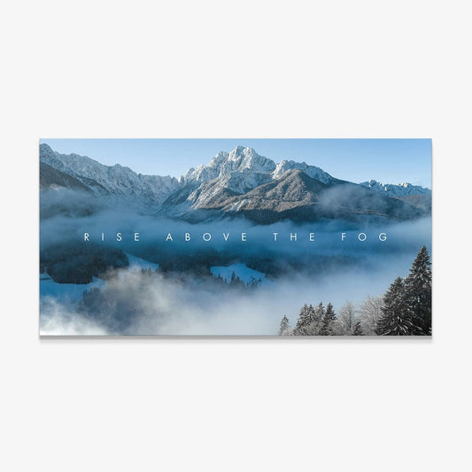 Rise Above the Fog motivational canvas wall art