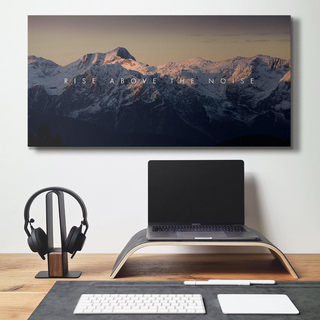 Rise Above the Noise motivational canvas wall art
