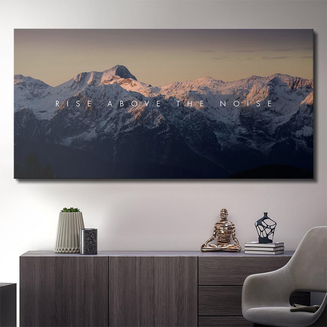 Rise Above the Noise motivational canvas wall art