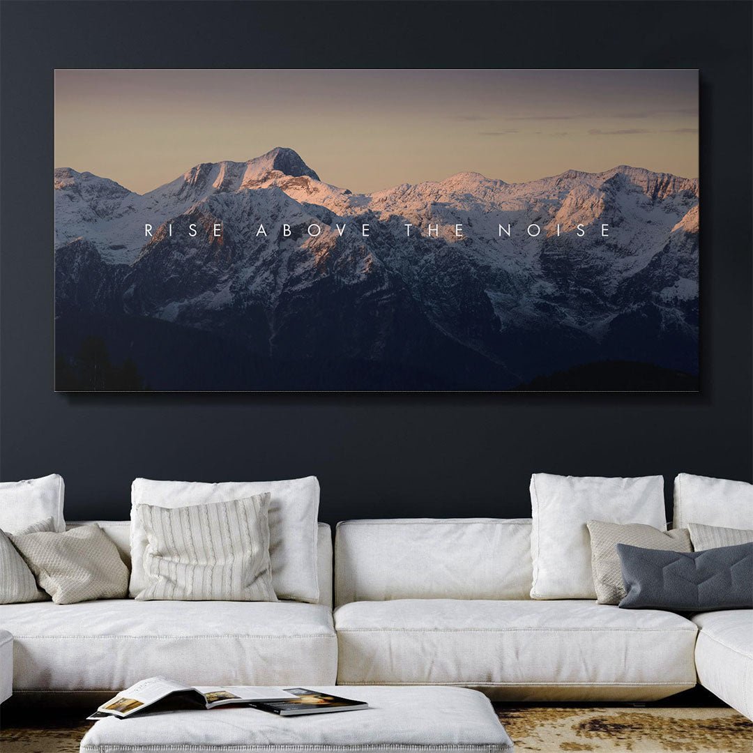 Rise Above the Noise motivational canvas wall art