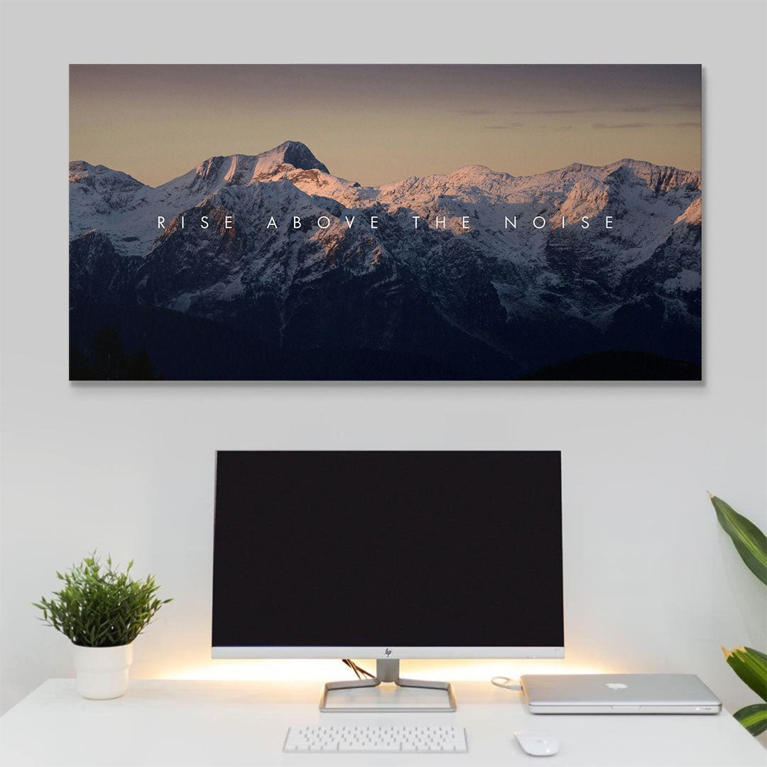 Rise Above the Noise motivational canvas wall art