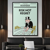 Risk Not Regret canvas wall art