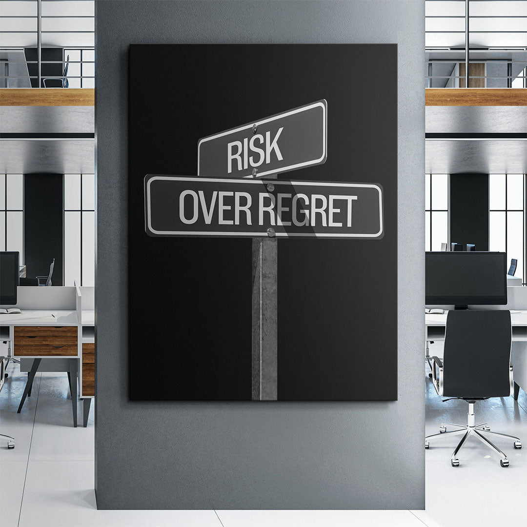 Risk Over Regret Sign canvas wall art