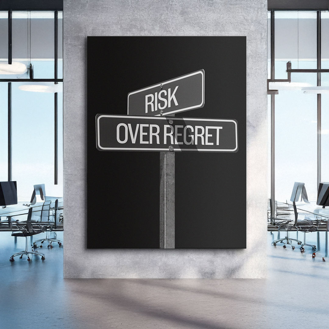 Risk Over Regret Sign canvas wall art