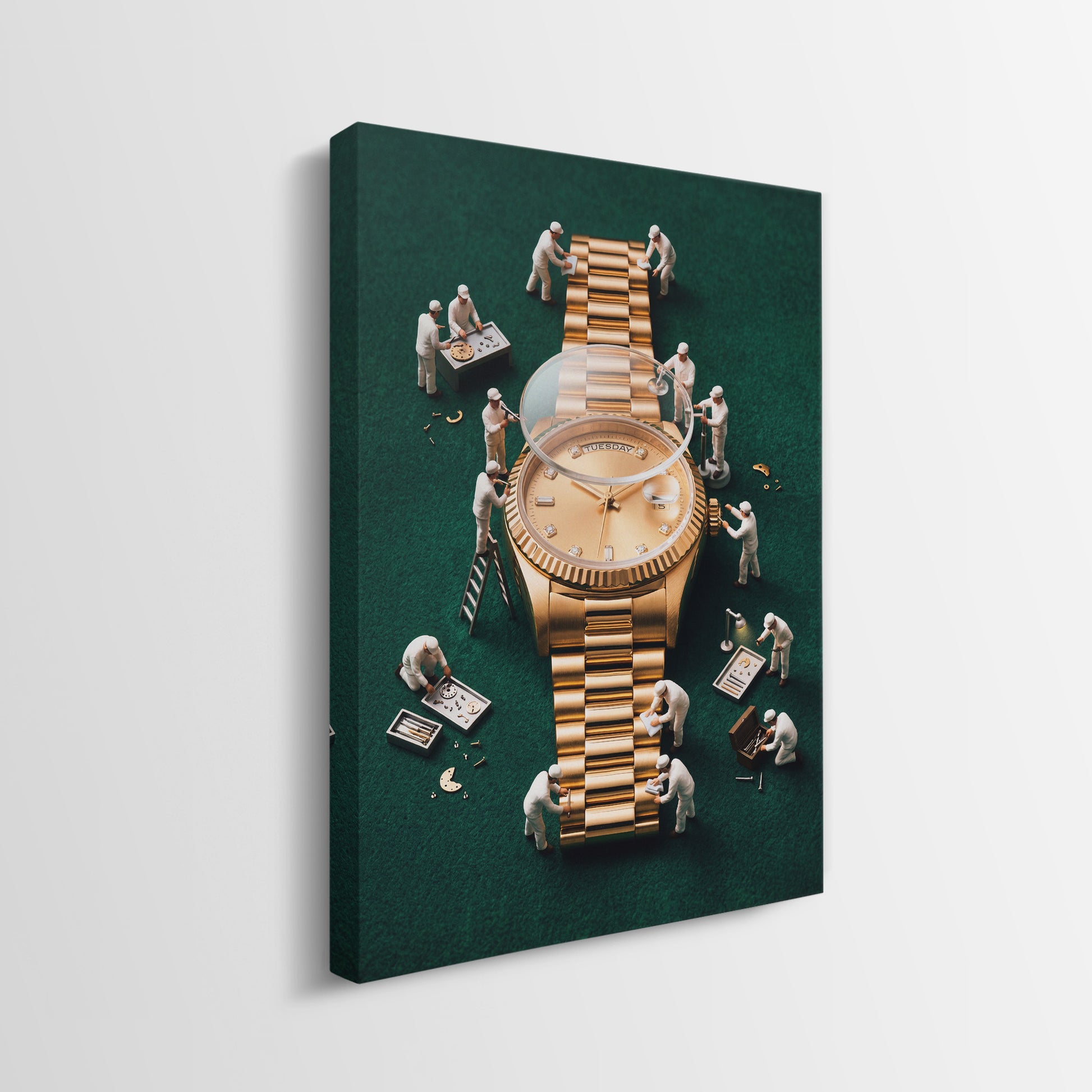 Rollie Builders gold watch canvas showing the gallery-wrapped side edge