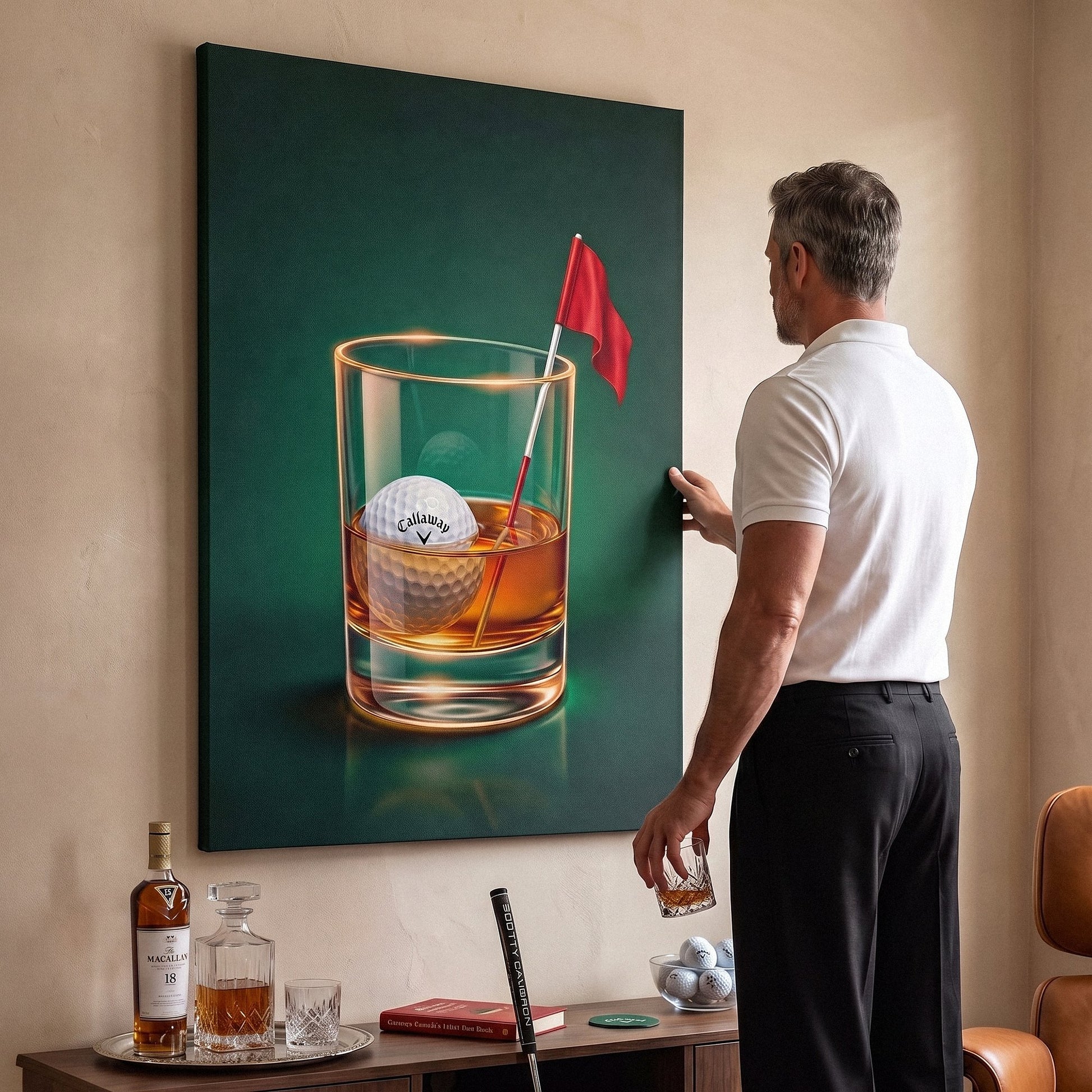 Scotch Golf canvas held by a person