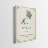 Side view of the Seed Of Patience quote canvas showing the gallery-wrapped edge