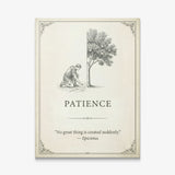Seed Of Patience Epictetus quote canvas print on cream, gallery-wrapped and ready to hang