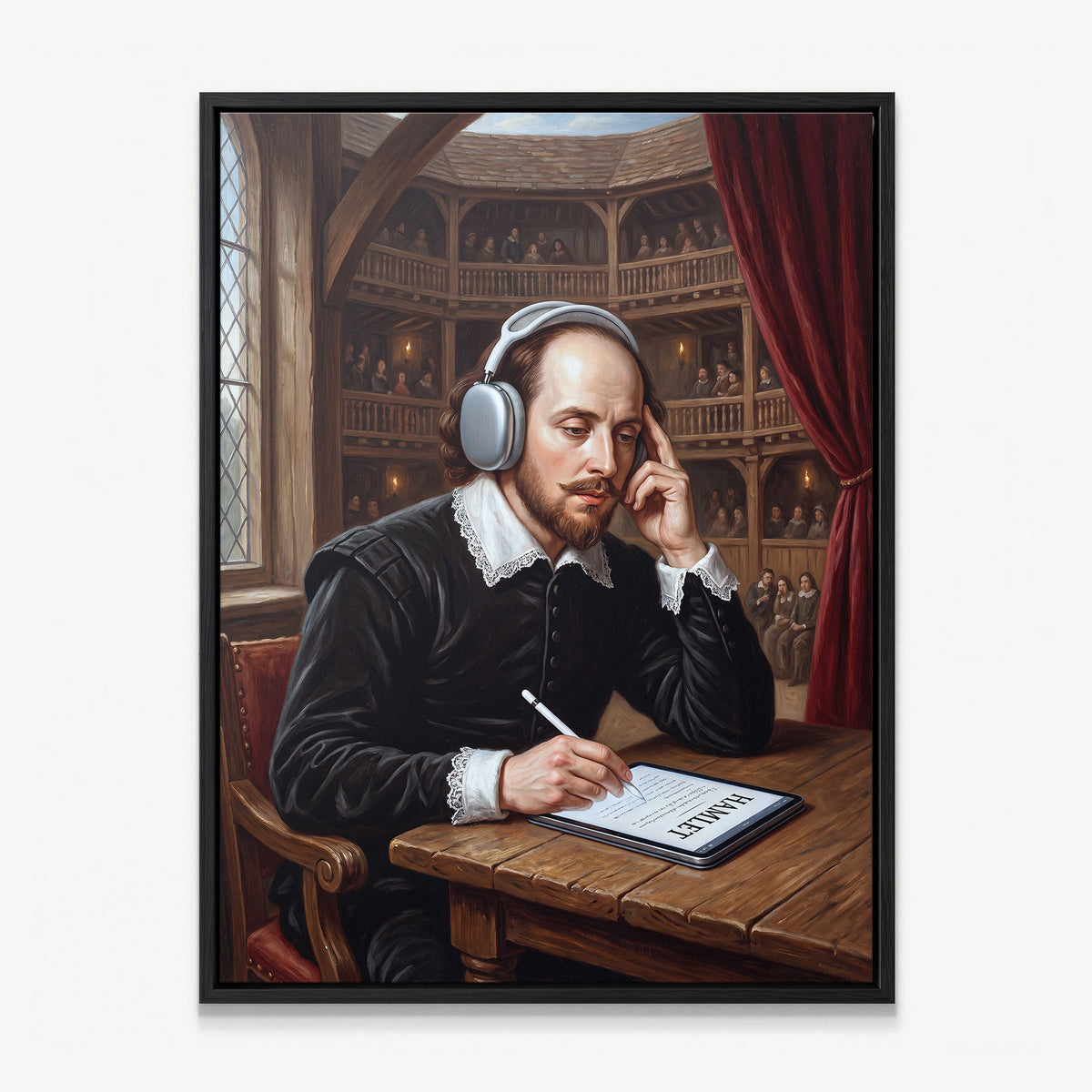 Shakespeare Sampled canvas in a black floating frame