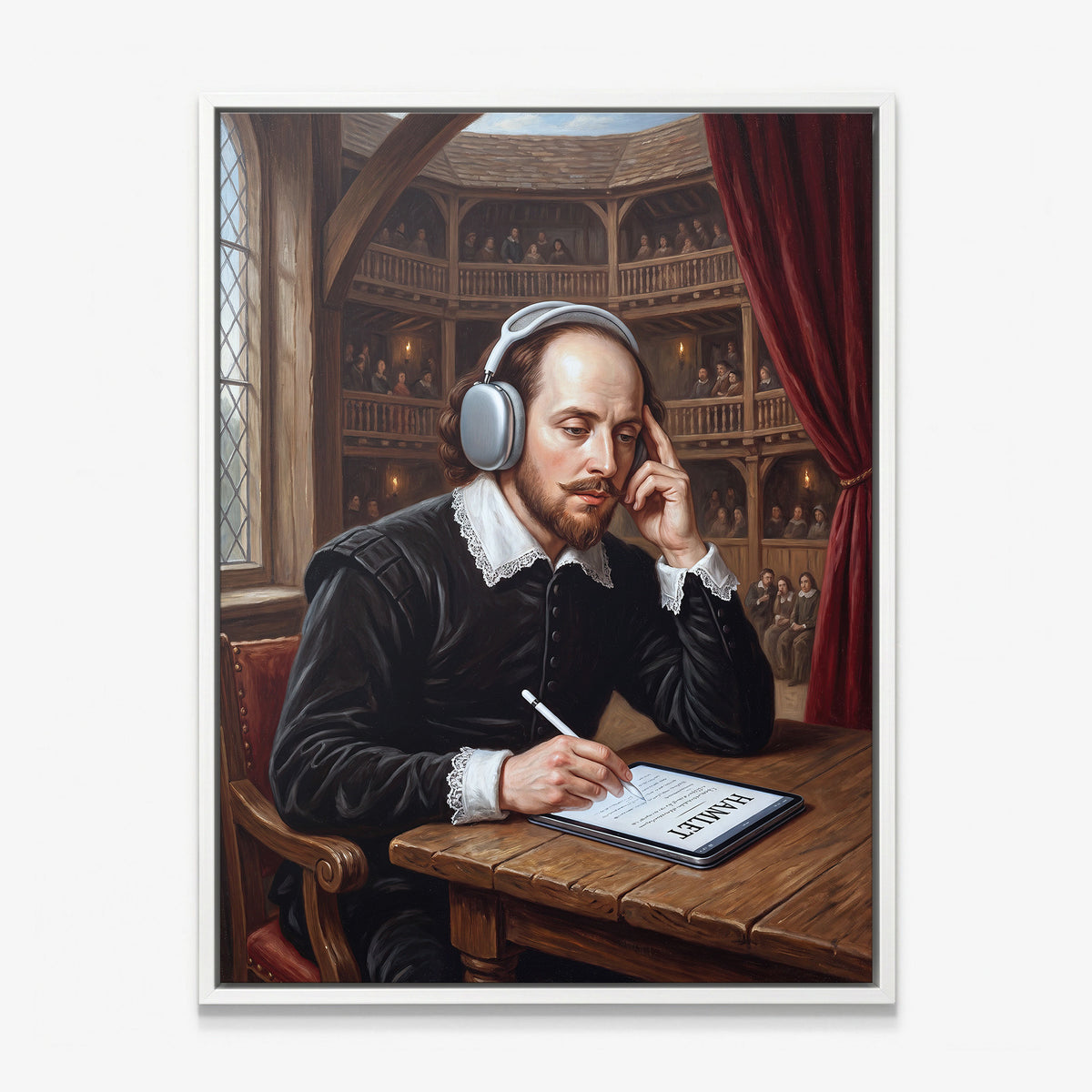 Shakespeare Sampled canvas in a white floating frame