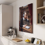 Shakespeare Sampled portrait canvas on a kitchen wall