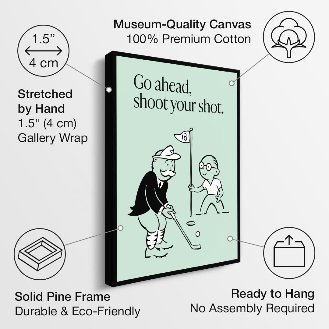 Shoot Your Shot motivational canvas wall art