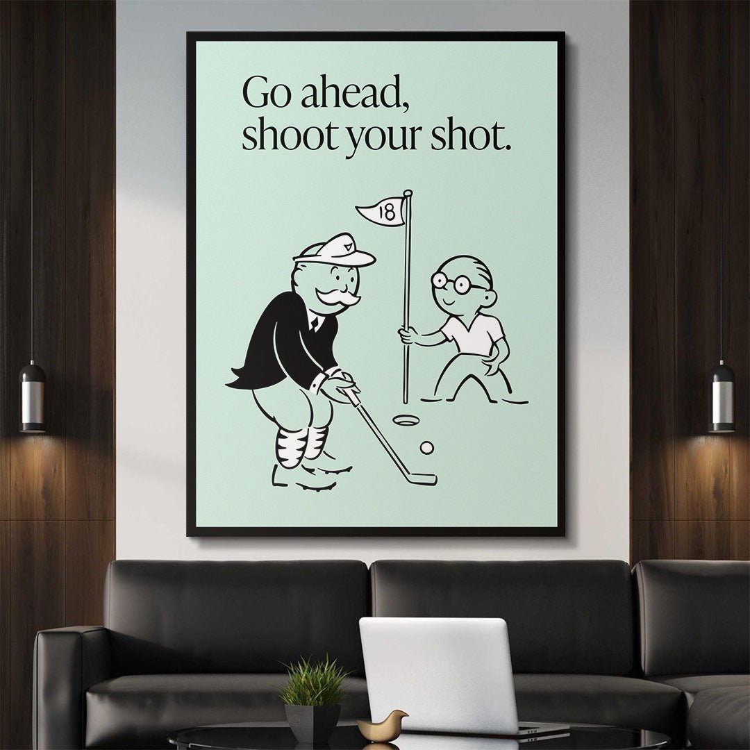 Shoot Your Shot motivational canvas wall art