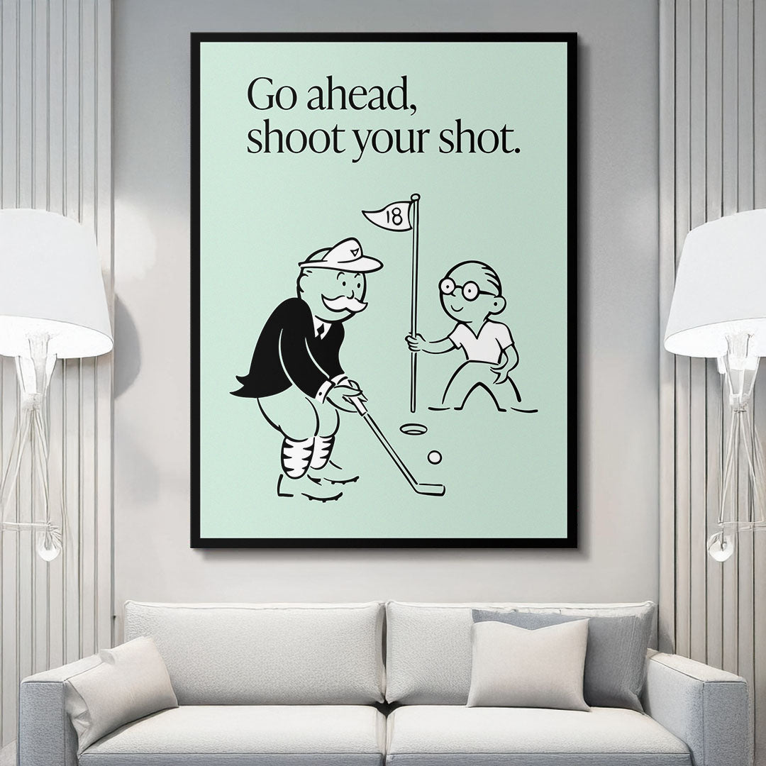 Shoot Your Shot motivational canvas wall art