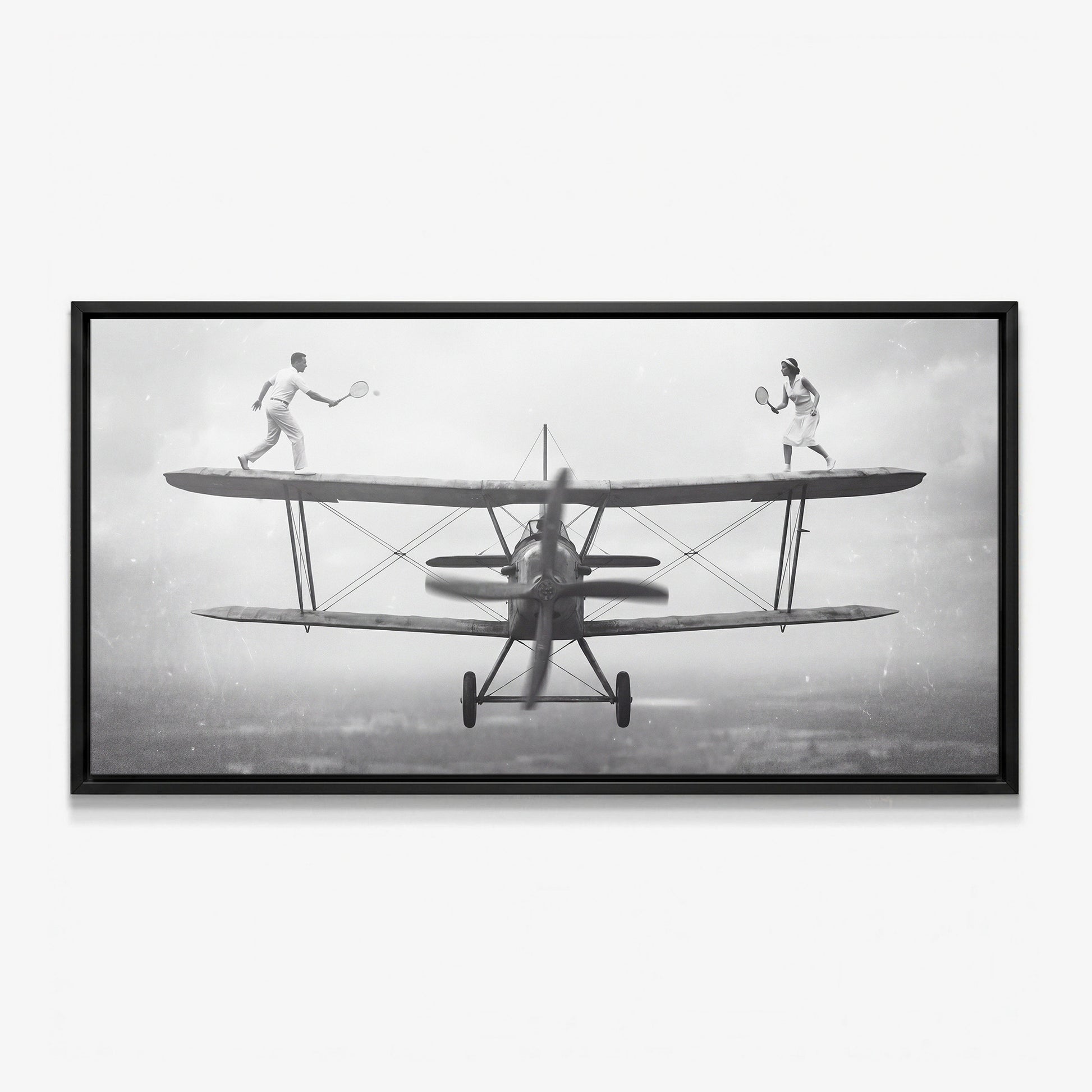 Sky Match tennis canvas with black frame