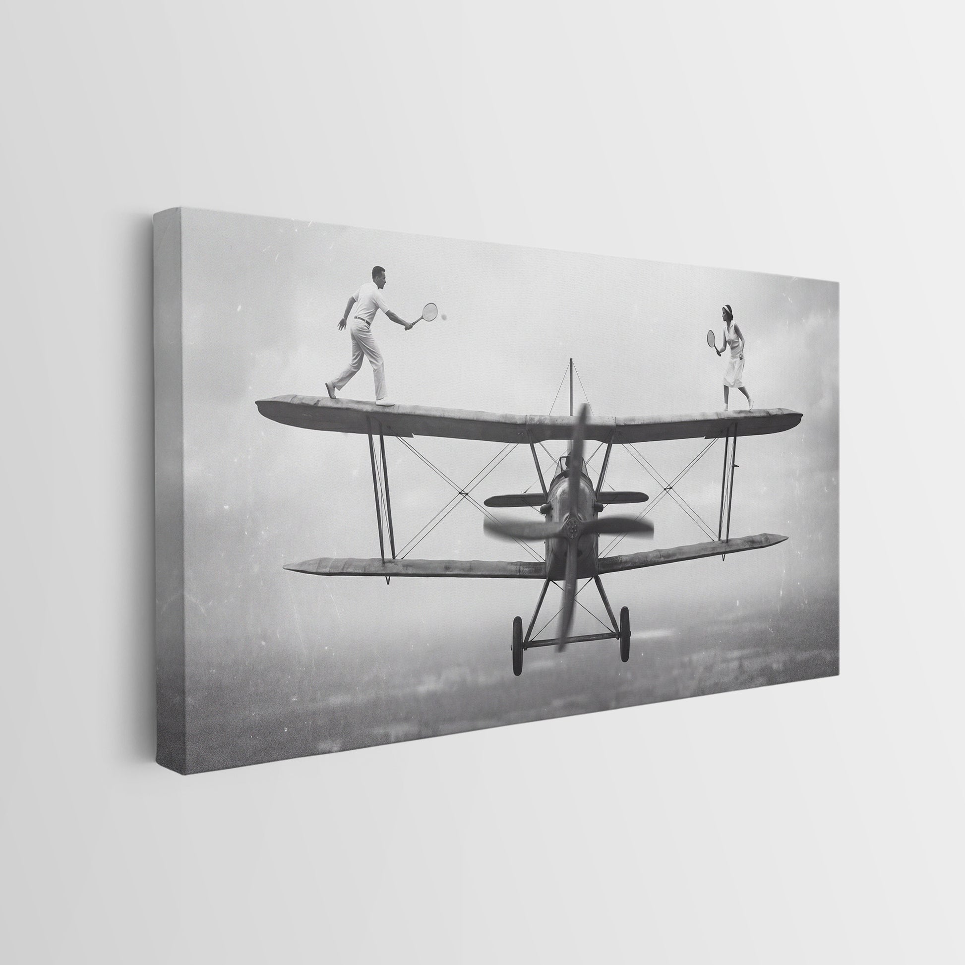 Sky Match tennis canvas gallery-wrapped side edge
