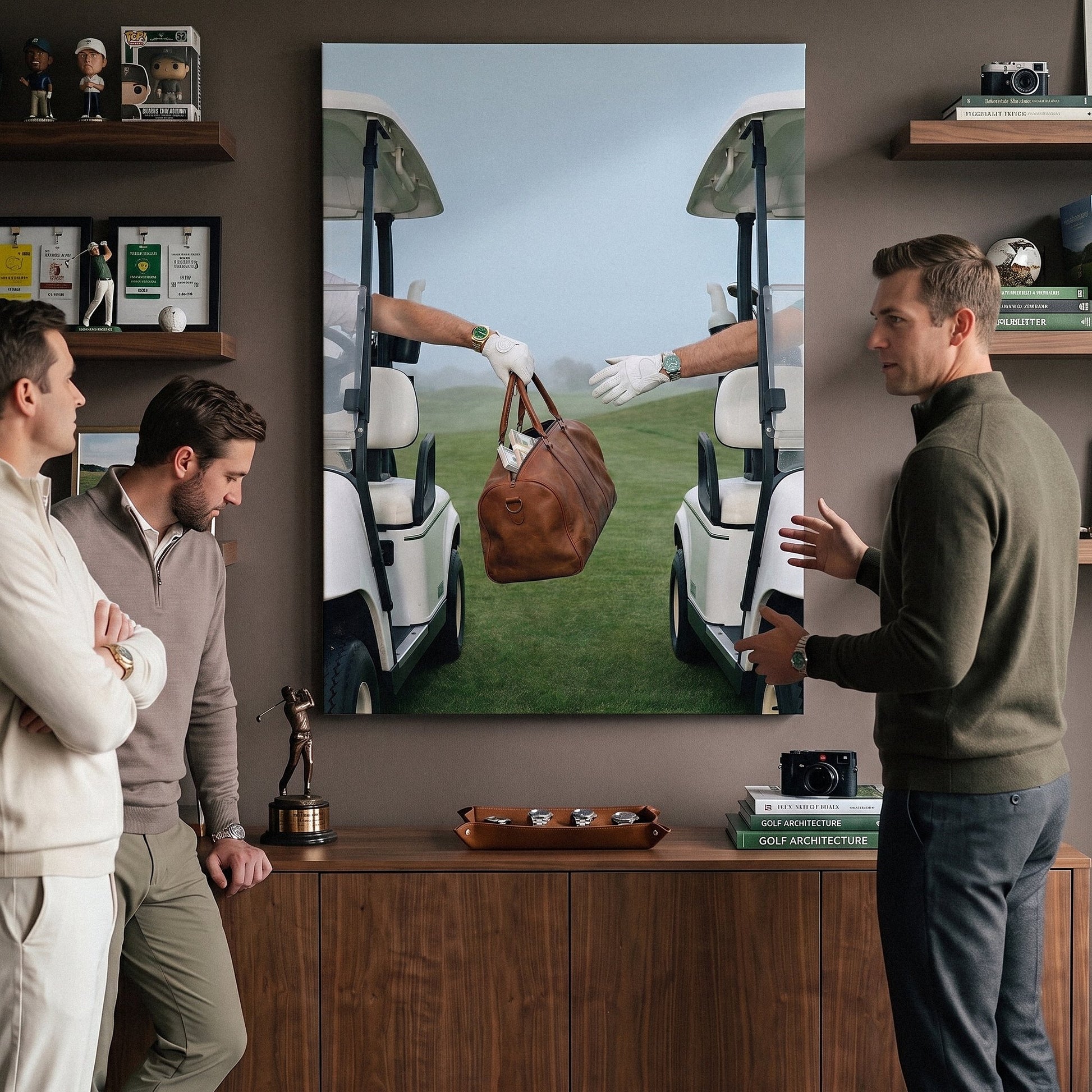 Sport of the Deal golf canvas viewed by a couple