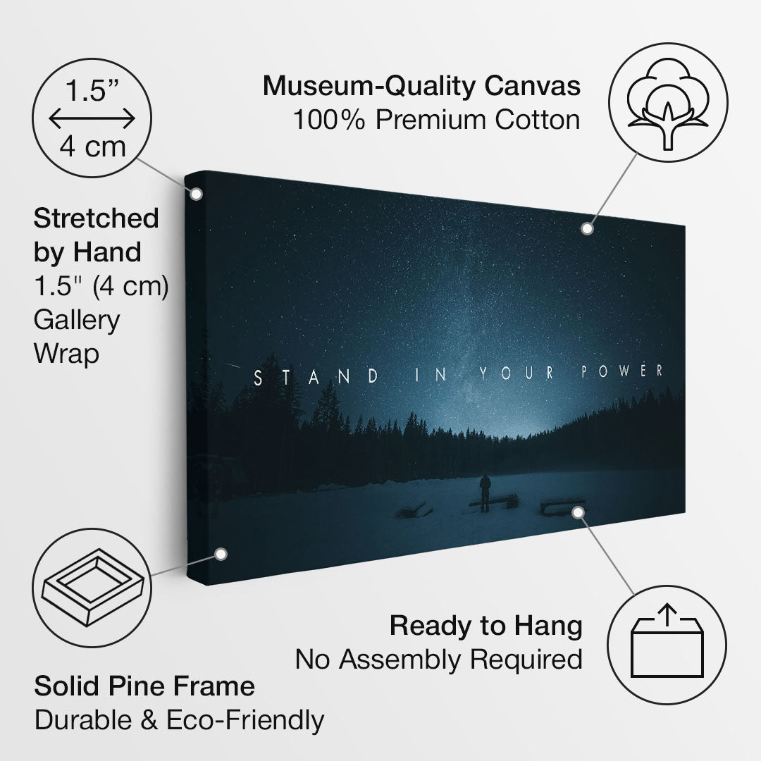 Stand in Your Power motivational canvas wall art
