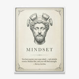 Stoic Mindset Marcus Aurelius quote canvas in a white floating frame