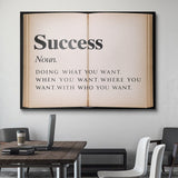 Success Open Book canvas wall art