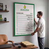 Success Scorecard golf wall art canvas held by a man