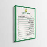 Success Scorecard golf canvas gallery-wrapped side edge