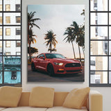 Sunset Mustang canvas wall art