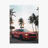 Sunset Mustang canvas wall art