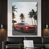 Sunset Mustang canvas wall art