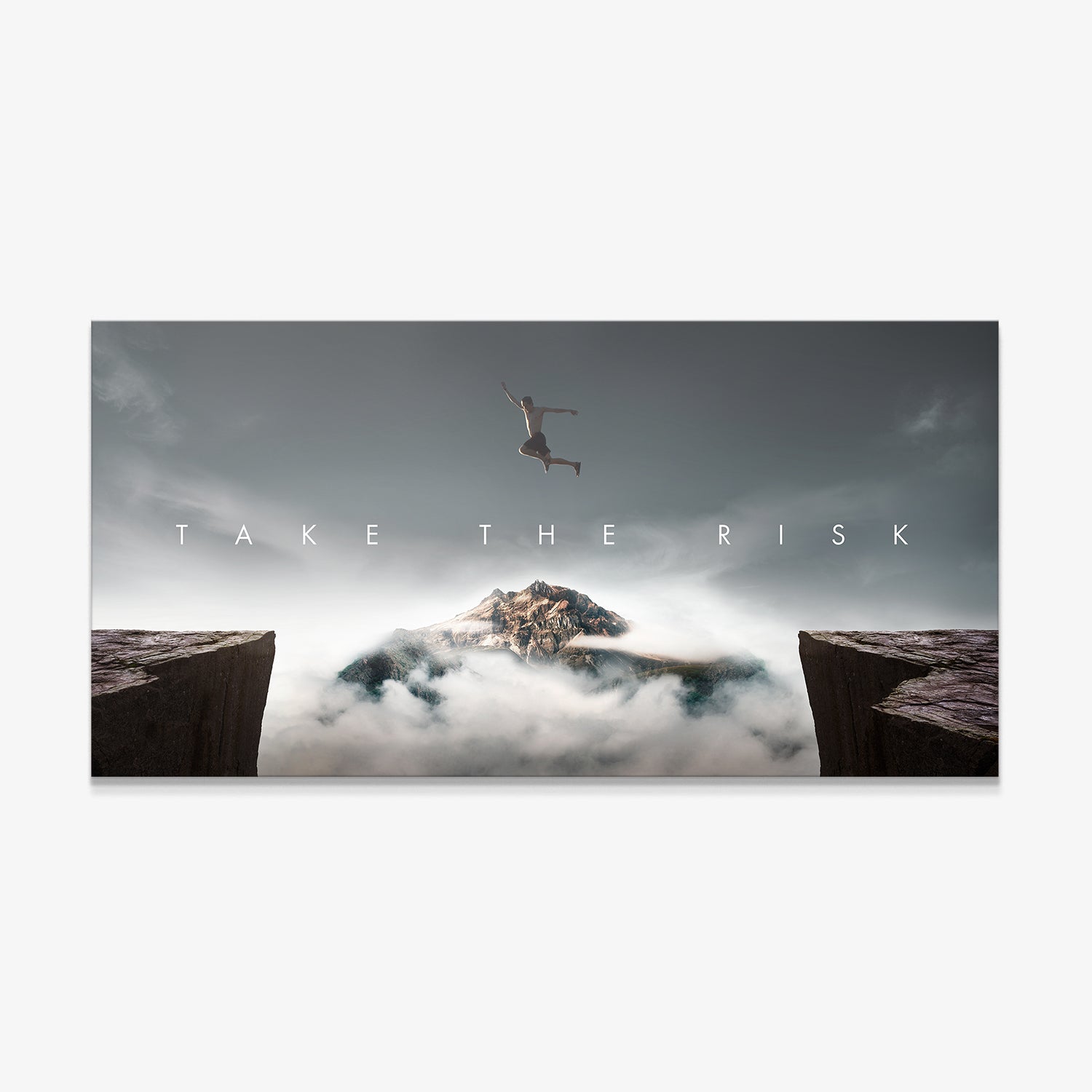 Taking Risks Art Take The Risk - Cliff Leap Motivational Wall Art Decor